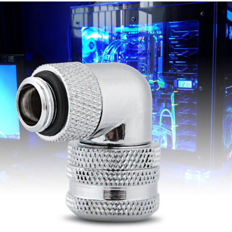Raccord à 90 degrés G1/4 pour tube 14MM - Raccord rotatif pour refroidissement PC - Blanc