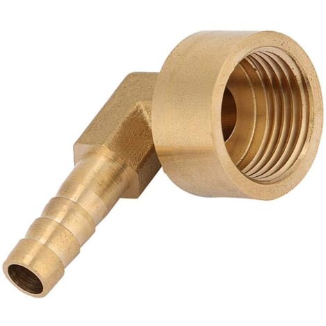 Raccord à ailettes en laiton filetage femelle Coude à 90 degrés Tuyau coudé en laiton Adaptateur raccord d'articulation Raccord G1 / 2 Air / Eau / Combustible / Huile / Gaz inertes(10mm)