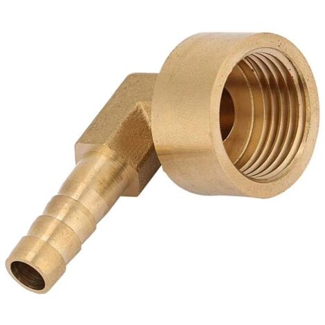 Raccord à ailettes en laiton filetage femelle Coude à 90 degrés Tuyau coudé en laiton Adaptateur raccord d'articulation Raccord G1 / 2 Air / Eau / Combustible / Huile / Gaz inertes(10mm)
