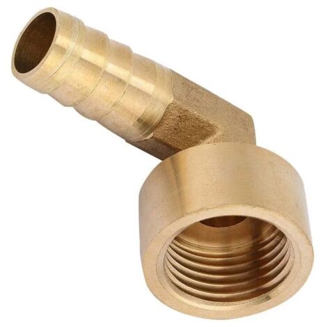 Raccord à ailettes en laiton filetage femelle Coude à 90 degrés Tuyau coudé en laiton Adaptateur raccord d'articulation Raccord G1 / 2 Air / Eau / Combustible / Huile / Gaz inertes(12mm)