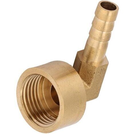Raccord à ailettes en laiton filetage femelle Coude à 90 degrés Tuyau coudé en laiton Adaptateur raccord d'articulation Raccord G1 / 2 Air / Eau / Combustible / Huile / Gaz inertes(8mm)