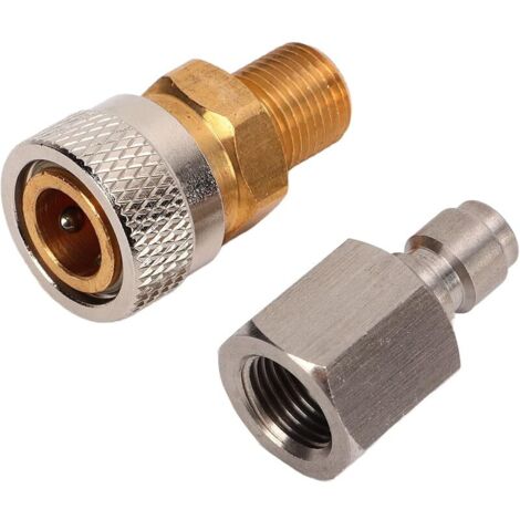 Raccord à Air comprimé, Adaptateur de Couplage Rapide Ex 1/8, Connecteur Rapide, en Acier Inoxydable, pour Paintball, PCP Airsoft et Plus