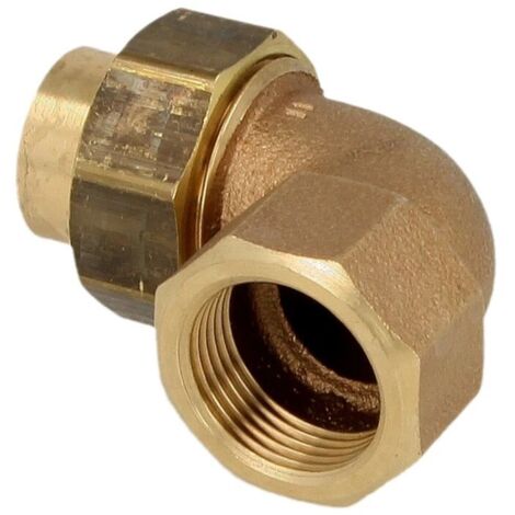 Raccord à braser laiton rouge coude 22 mm x 1’’ F/FF - joint conique