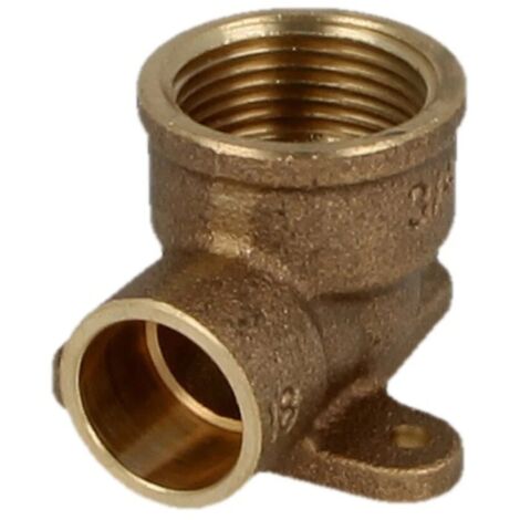 Raccord à braser laiton rouge coude à plaque 22 mm x 1/2’’ F/FF