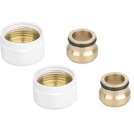 Raccord à compression en cuivre CU pour radiateur 15 mm x M22 blanc LUXRAD 2 pièces