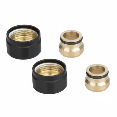 Raccord à compression en cuivre CU pour radiateur 15 mm x M22 noir LUXRAD 2 pièces