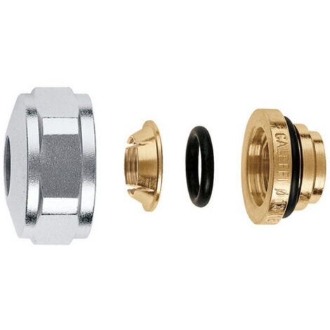 Raccord à compression filetage intérieur 3/4 pouce, laiton nickelé pour 15 mm CALEFFI (Par 2)