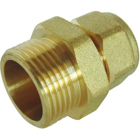 Somatherm – Raccord à compression tube PER Ø25 – Mâle fixe 26/34 (1'') – Installation rapide sans outil – Pression max 10 bars – Température 5°C à 90°C