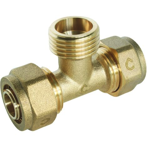 Somatherm – Raccord mâle à compression 15/21 pour tube PER Ø16 – Pression max 10 bars – Température d'utilisation de 5°C à 90°C – Démontable et sans outils