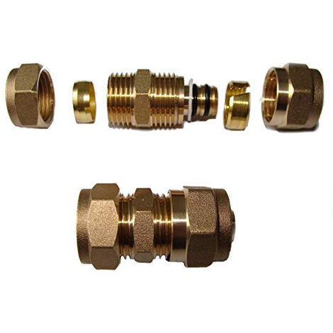 RACCORD À COMPRESSION - TUBE EN CUIVRE SUR TUBE COMPOSITE MULTICOUCHE PEX (CU22MM-PEX 16MM) CONEX A011020302--