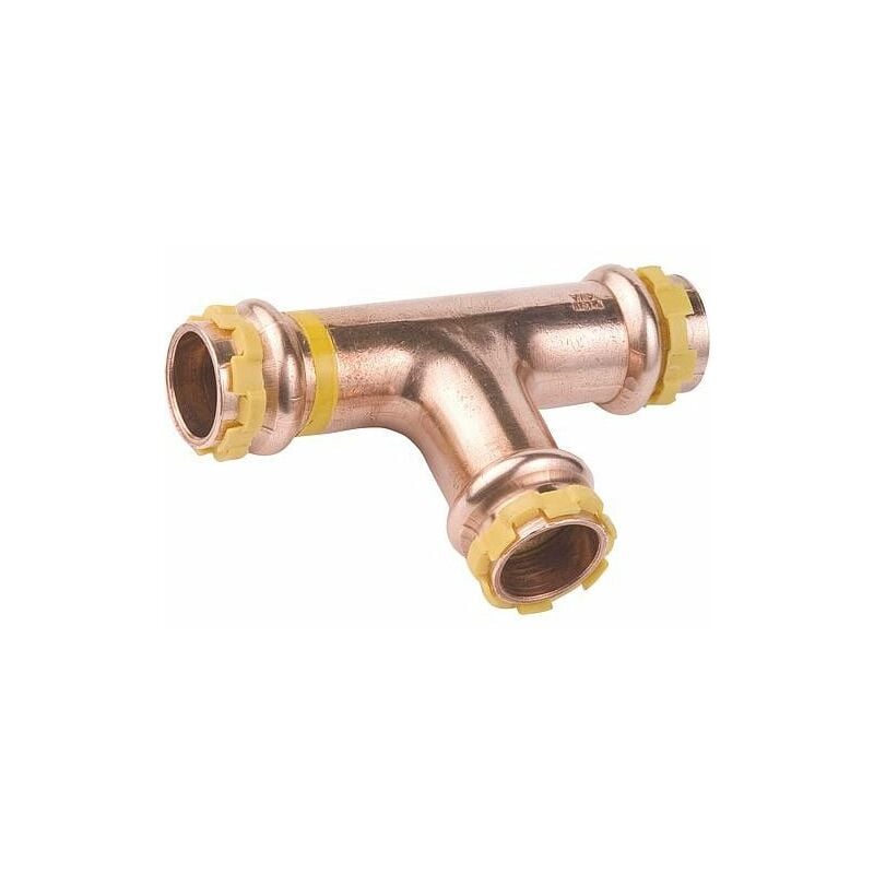 Raccord à sertir en cuivre gaz Piece en t, diam. 35 mm pg 5130 Gaz, contour v