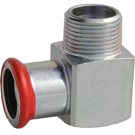 Raccord a sertir acier C Coude de transition (fem/mâle) 15 x 1/2" Contour M