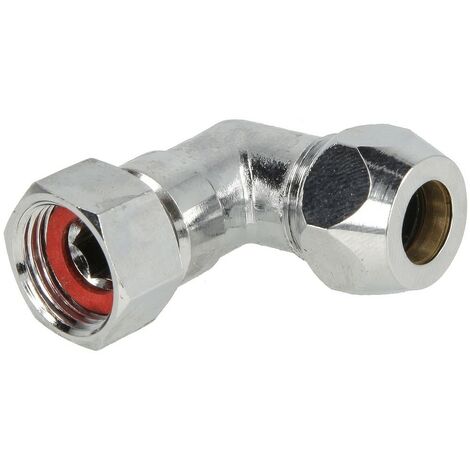 Raccord à sertir coudé avec écrou à chapeau 3/8’’ x 10 mm chromé