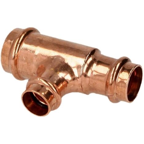 Raccord à sertir cuivre té réduit 14 x 12 x 14 mm contour V