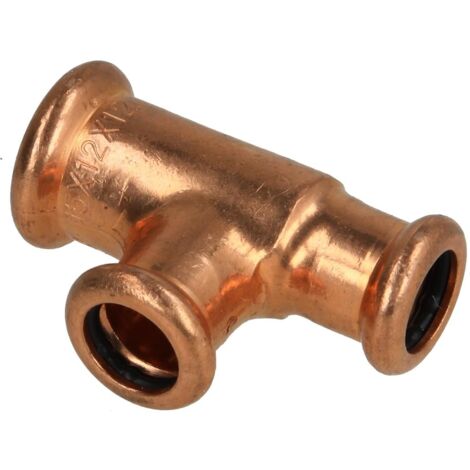 Raccord à sertir cuivre té réduit 15 x 12 x 12 mm F/F/F contour M