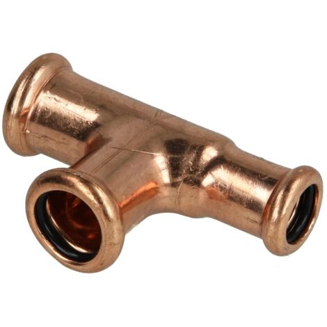 Raccord à sertir cuivre té réduit 15 x 15 x 12 mm F/F/F contour M