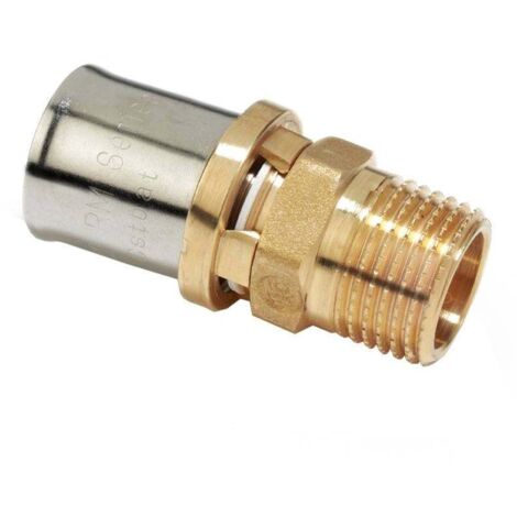 Raccord à sertir droit avec filetage mâle pour gaz Giacomini RM107  1 1/2" x (50x4)