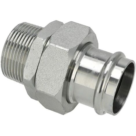 Raccord à sertir en acier C 35 mm  x 1 1/4’’F/FM contour V étanchement plat