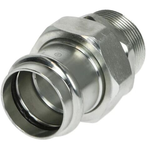 Raccord à sertir en acier C 42 mm x 1 1/2’’ F/FM contour V étanchement plat