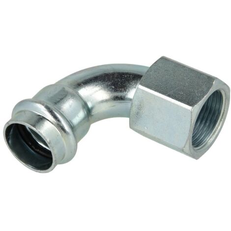 Raccord à sertir en acier C coude de transition 22 mm x 3/4'' F/FF contour V