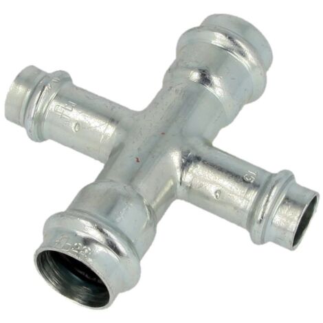 Raccord à sertir en acier C croix 35 x 22 x 35 x 22 mm