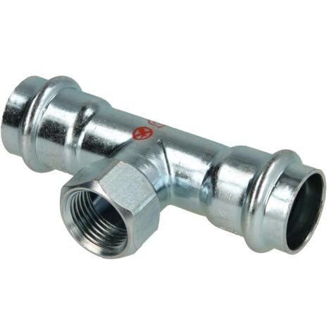 Raccord à sertir en acier C raccord T 54 x 2’’ x 54 mm F/FF/F contour V