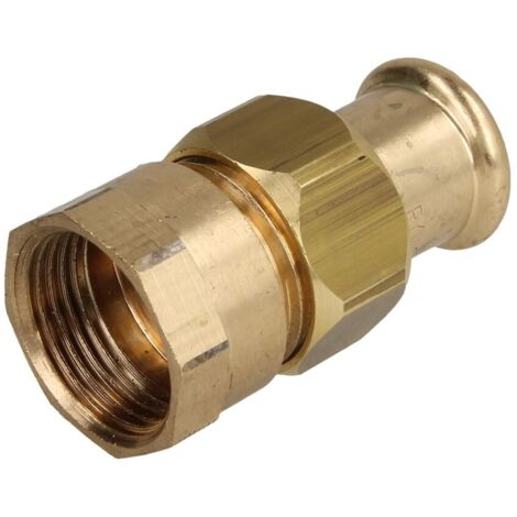 Raccord a sertir en bronze contour M Raccord a vis fem/fem 15x3/4" Type 6330g, joint plat WG907
