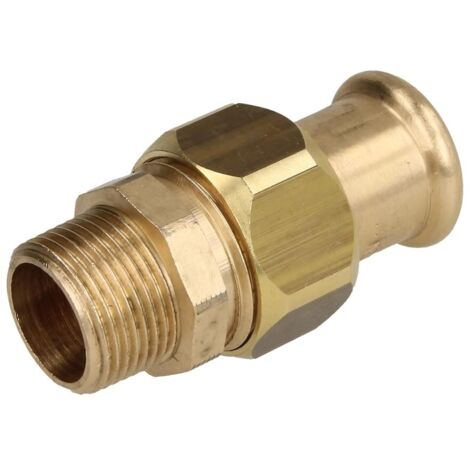 Raccord a sertir en bronze contour M Raccord a vis fem/mal 18x1/2" Type 6331g, joint plat WG907