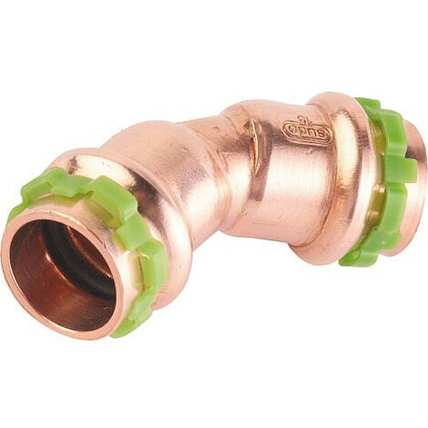 Raccord a sertir en cuivre contour V, coude 45°, fem/fem, VC5041 16 mm
