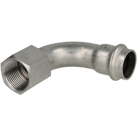 Raccord à sertir en inox coude 22 mm x 3/4’’ FF contour V