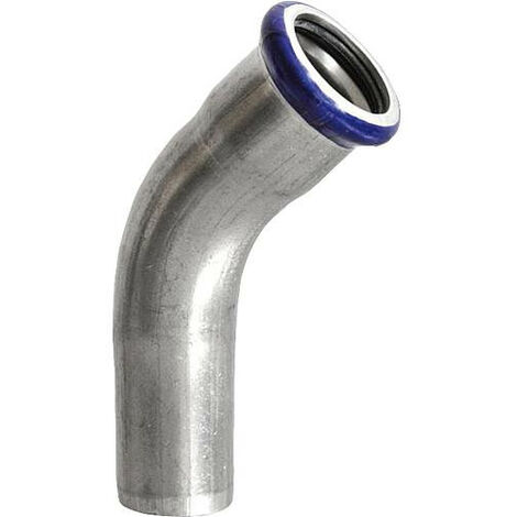 Raccord a sertir en inox coude 45°, DN 42 - contour M avec un bout a enficher