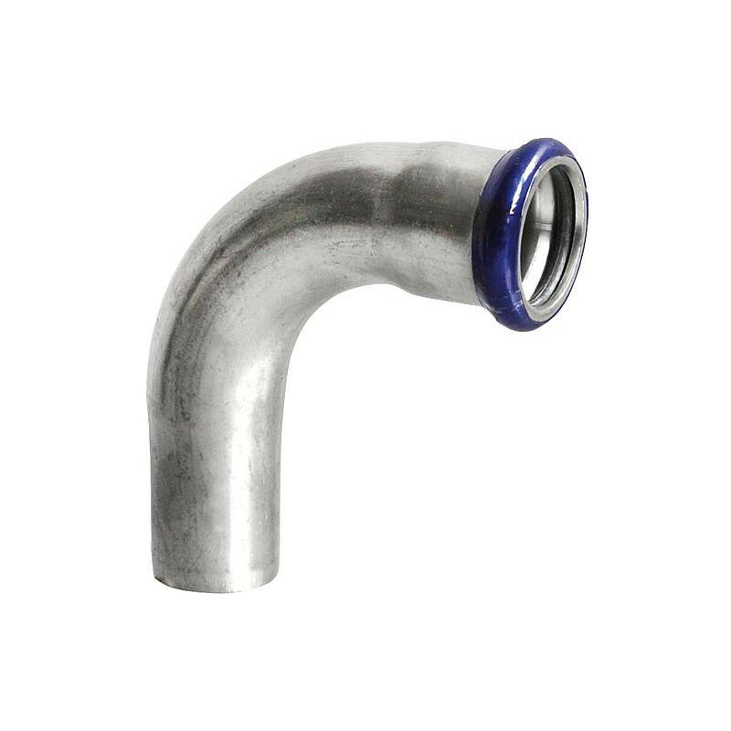 Raccord a sertir en inox coude 90°, dn 42 contour m avec un bout a enficher