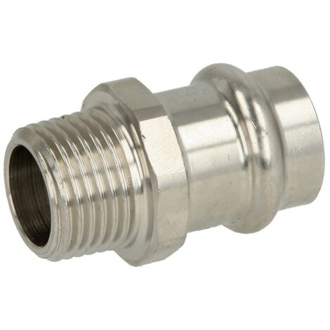Raccord à sertir en inox transition 18 mm x 3/4’’ F/FM contour V