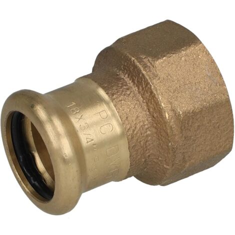 Raccord à sertir en laiton manchon de transition 18 mm x 3/4'' FF contour M