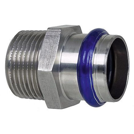 Raccord a sertir inox contour V, manchon de transition male 22 mm x DN 20 (3/4")