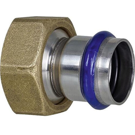 Raccord a sertir inox contour V, raccord a vis, avec joint plat, 42mm x 1 3/4"
