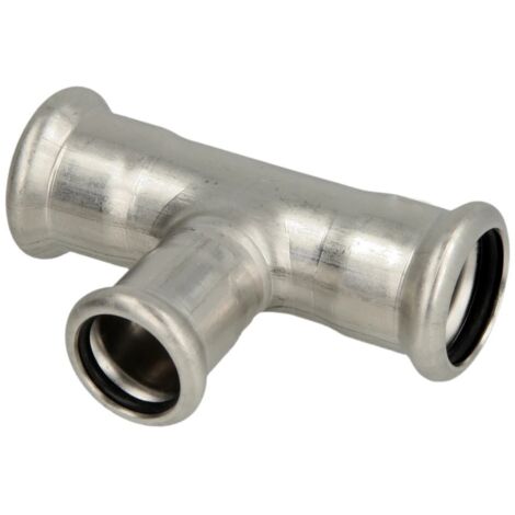 Raccord à sertir inox Té réduit 42 x 22 x 42 F/F/F contour M