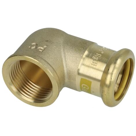 Raccord à sertir laiton coude 90° 22 mm x 3/4'' FF contour M