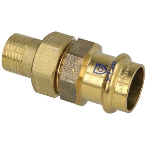 Raccord à sertir laiton rouge raccord à visser 22 mm x 1/2’’ FM contour V à joint plat