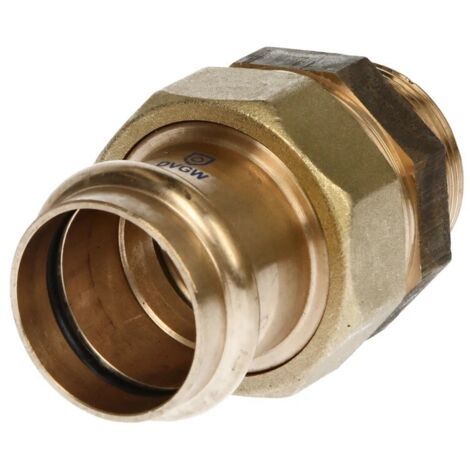 Raccord à sertir laiton rouge raccord à visser 42 mm x 1 1/2’’ FM contour V à joint plat