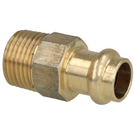 Raccord à sertir laiton rouge transition 12 mm x 1/2’’ F/FM contour V