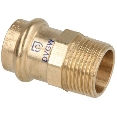 Raccord à sertir laiton rouge transition 22 mm x 3/4’’ F/FM contour V