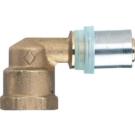 Raccord a sertir multicouche coude 90° reducteur filet. fem. 14x2mm - 1/2", contour TH
