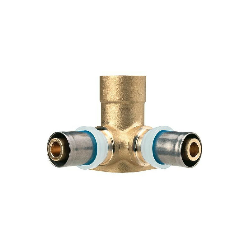 Raccord a sertir multicouche coude double court, contour th 18x2mm - 1/2' - 18x2mm