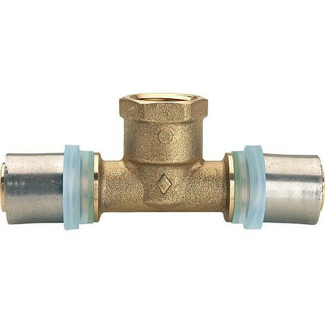 Raccord a sertir multicouche raccord Té filetage fem. 18x2mm-1/2"-18x2mm, contour TH