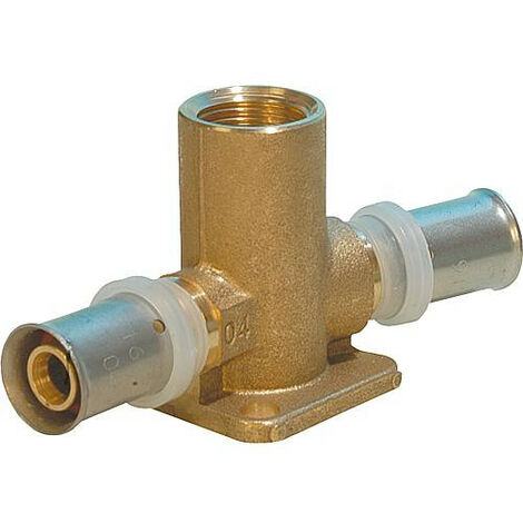Raccord a sertir p. multi, TH Coude mural pour liaison en serie 20x2 - 1/2''filet fem - 20x2