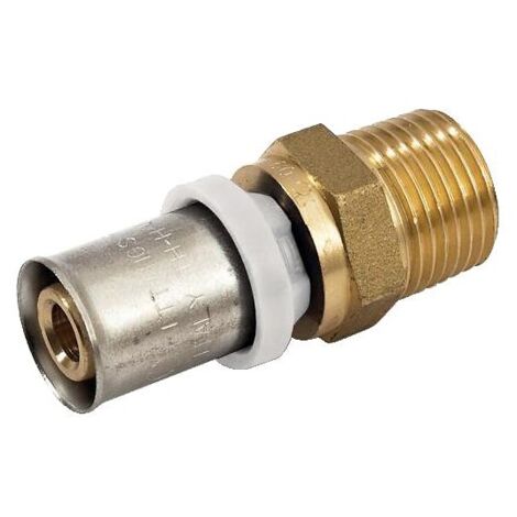 Raccord à sertir pour multicouche Acopex Alu diamètre nominal 16 fixe mâle 3/8'' (12x17) - THERMACOME