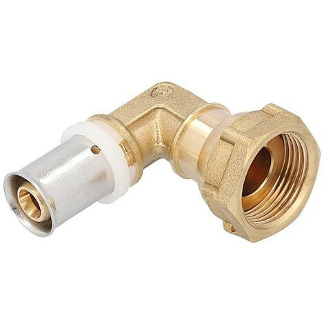 Raccord a sertir pour multicouche contour TH, coude a presser + ecrou, 16x - 3/4" fem
