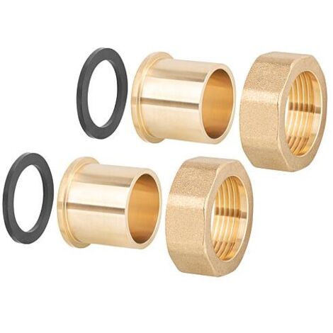 Raccord a souder 1 1/2" x 35 mm avec 2 ecrous chapeau douille a souder et bague etanche