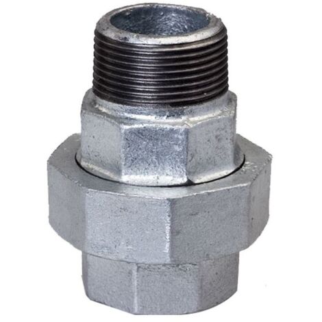 Raccord à vis droit, femelle-mâle, conique, 1 1/2" galvanisé, U12, NR 60, NR 341 OPAL